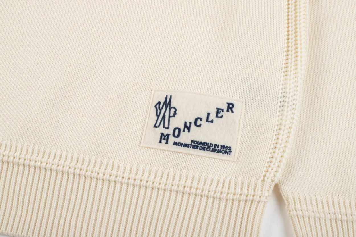 MONCLE *2024AW New Arrival Classic ， Logo ， 💯 ， 700 50% ， ， ， Same Style ：Cream White Dark Blue Sizes：M-XXL